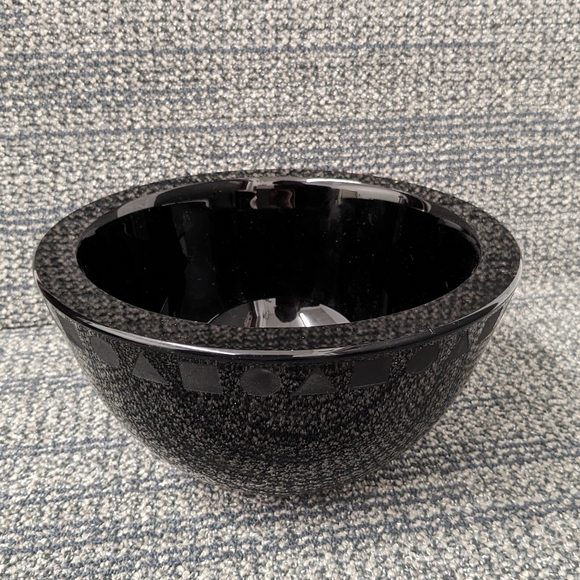 Sasaki Black Amethyst Crystal Geometric Bowl Ward Bennet - Picture 3 of 7